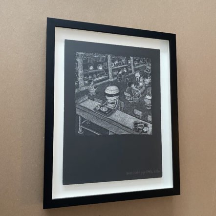 Original Scratchboard Drawing: Page 40 from SPACE CADET Graphic Novel