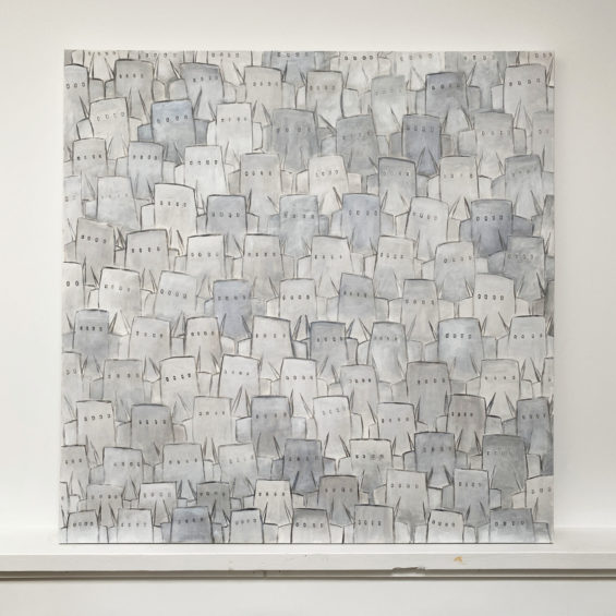 Original Painting: One Hundred and Eight Robots (42" x 42" canvas) - Image 3