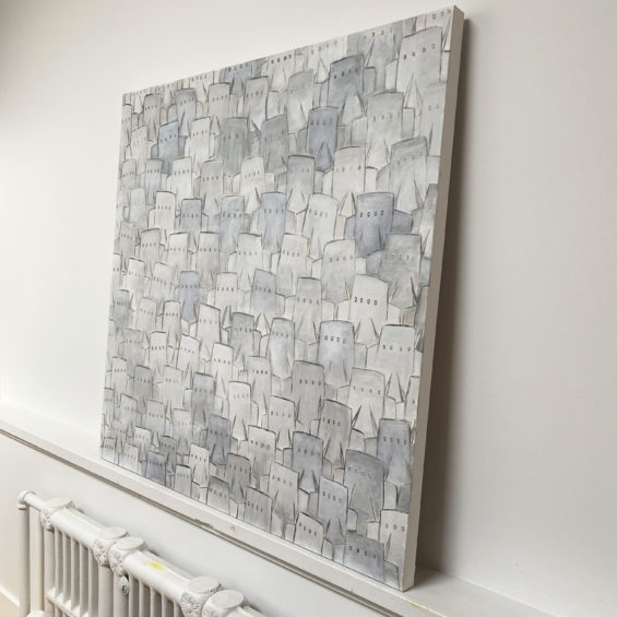 Original Painting: One Hundred and Eight Robots (42" x 42" canvas) - Image 2