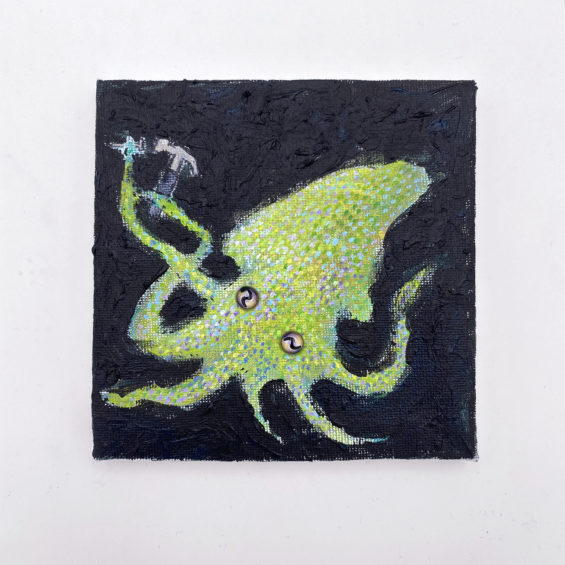 Original Painting: Squid Hanging A Painting - Image 2