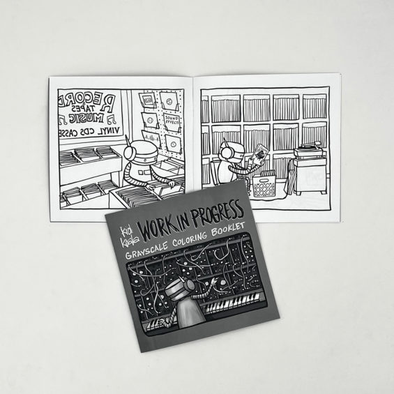 Kid Koala Work-in-Progress Grayscale Coloring Book + Crayon Kit - Image 2