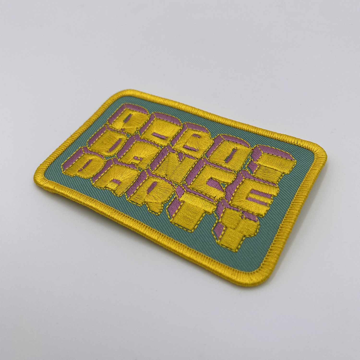 ROBOT DANCE PARTY Official Embroidered Iron-On RECTANGLE PATCH! - Image 2