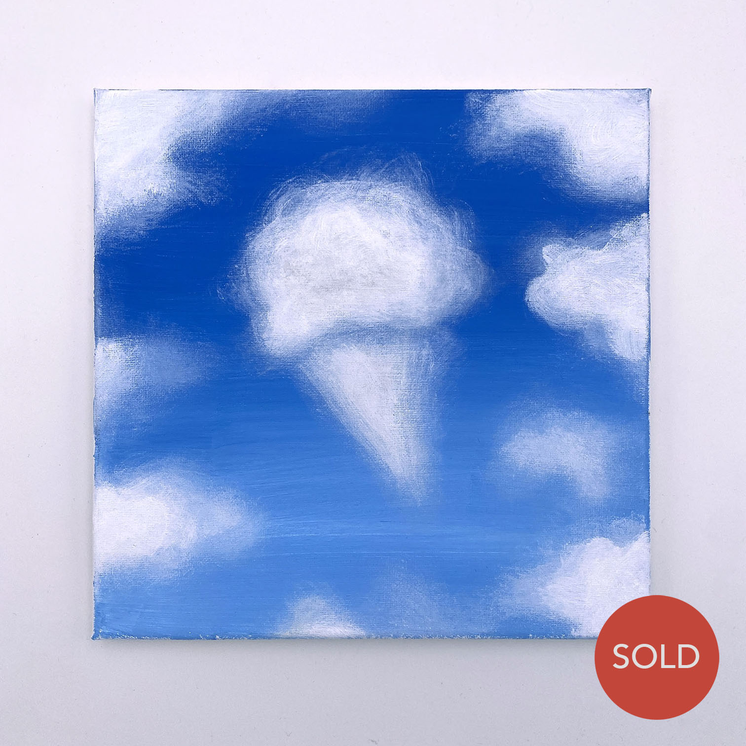 Original Painting: Cloud Study - Impressionist Ice Cream Cone