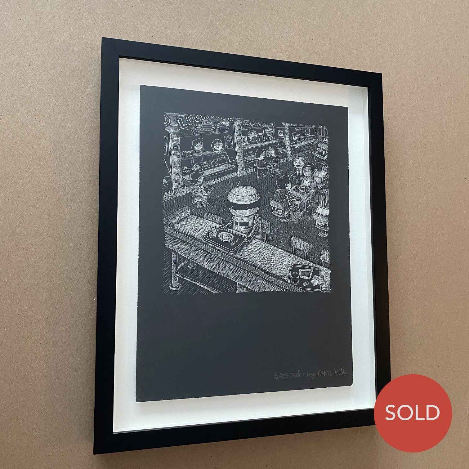 Original Scratchboard Drawing: Page 40 from SPACE CADET Graphic Novel