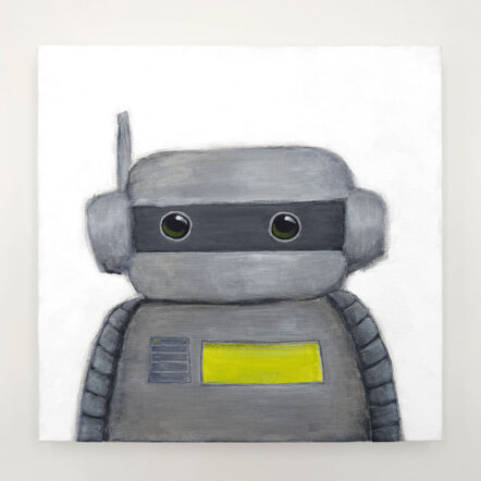 Original Painting: GUARDIANBOT III (16" x 16" canvas)