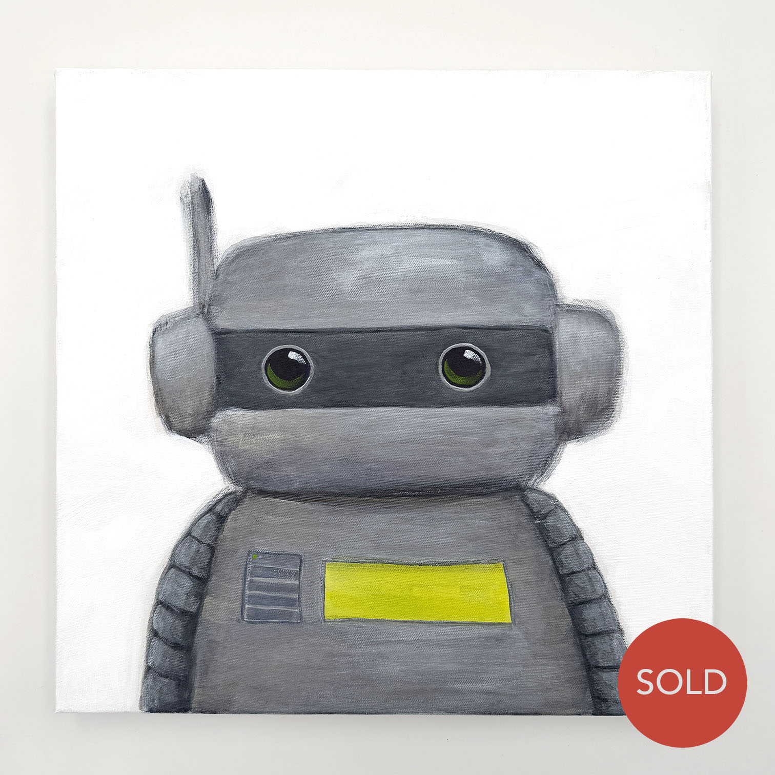 Original Painting: GUARDIANBOT II (16" x 16" canvas)