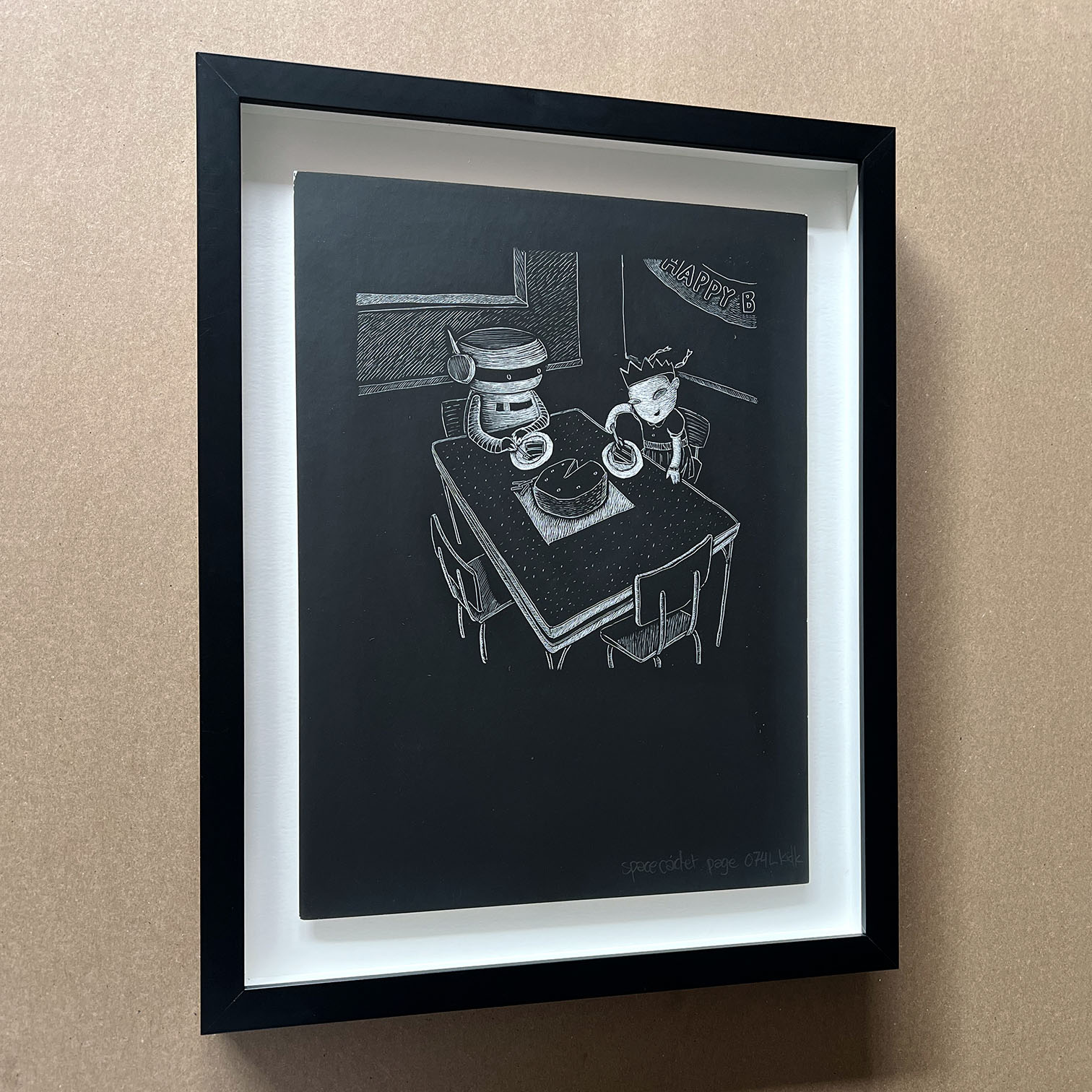 Original Scratchboard Drawing: Page 74 from SPACE CADET Graphic Novel