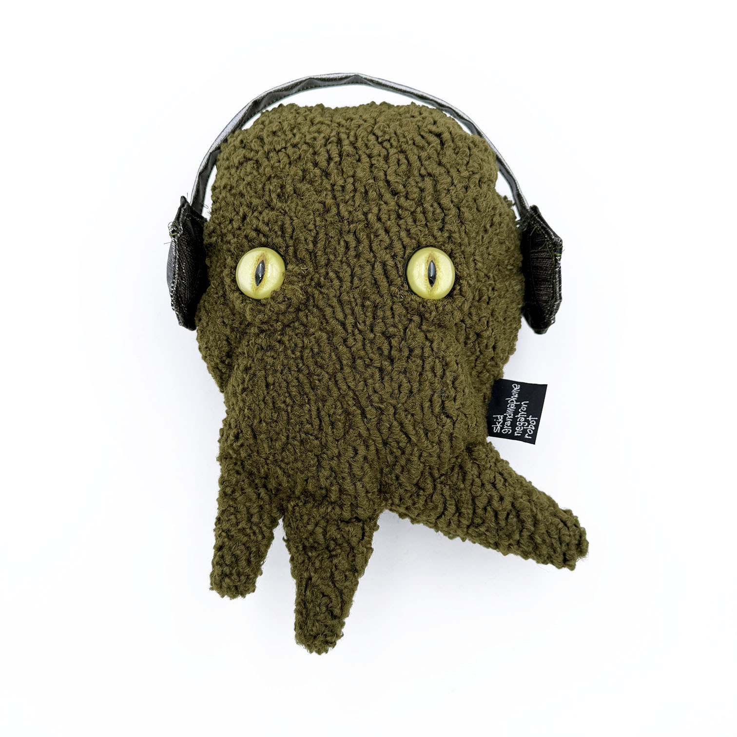 Original Textile Sculpture: Octo III with headphones